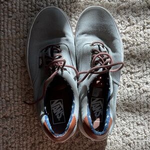 Vans Grey Canvas Sneakers with Brown Accents